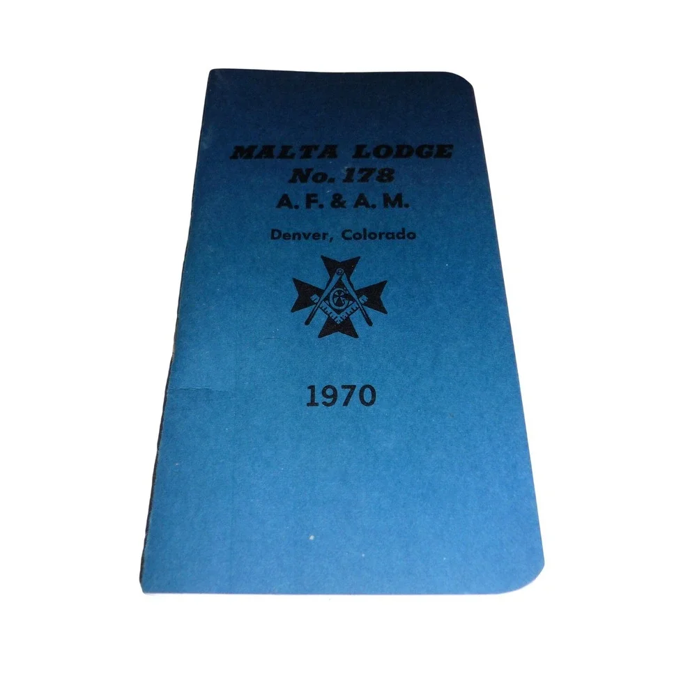 Malta Lodge No 178 AF & AM Denver Colorado 1970 Directory‎ Booklet